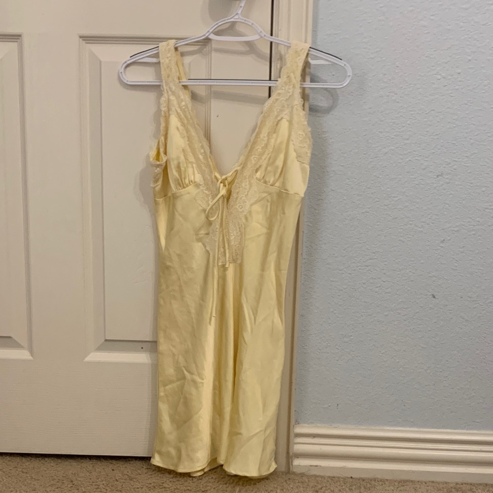 Elegant Cream Lace-Trimmed Nightgown